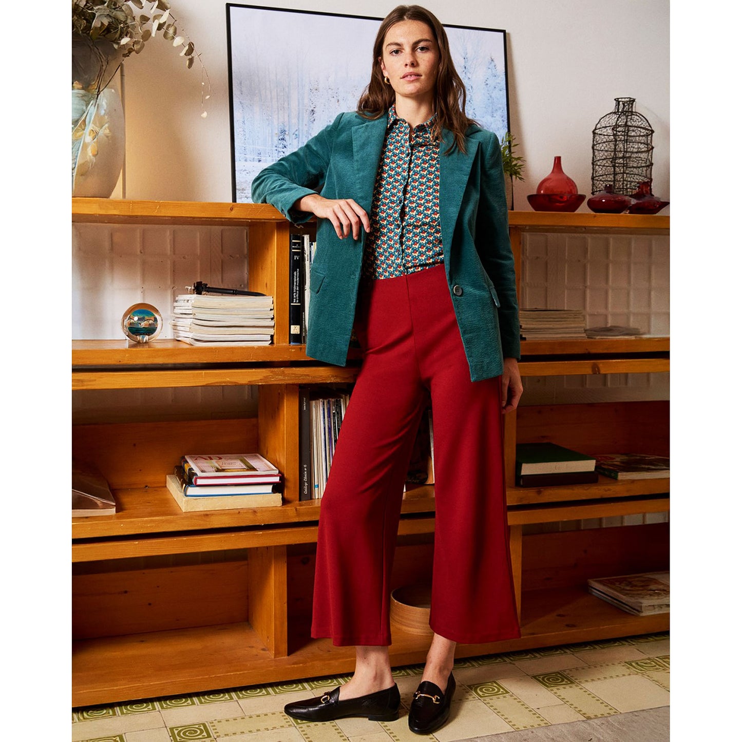 SURKANA - Camicia stretch con microstampa vintage Azzurro-SURKANA-VIALESCARPE