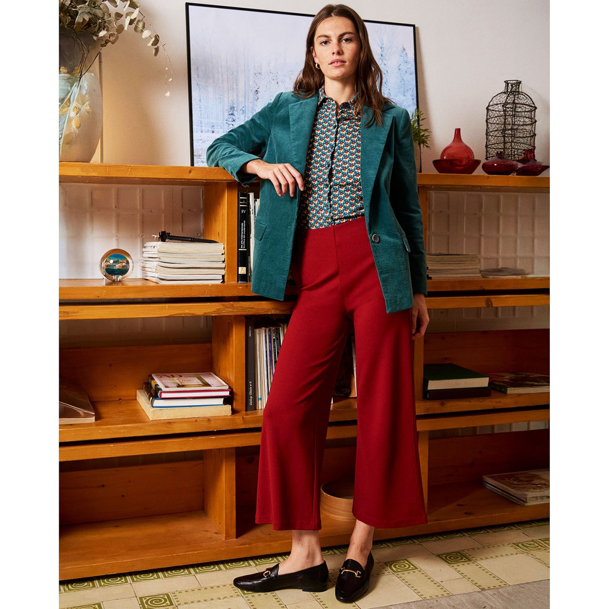 SURKANA - Camicia stretch con microstampa vintage Azzurro-SURKANA-VIALESCARPE