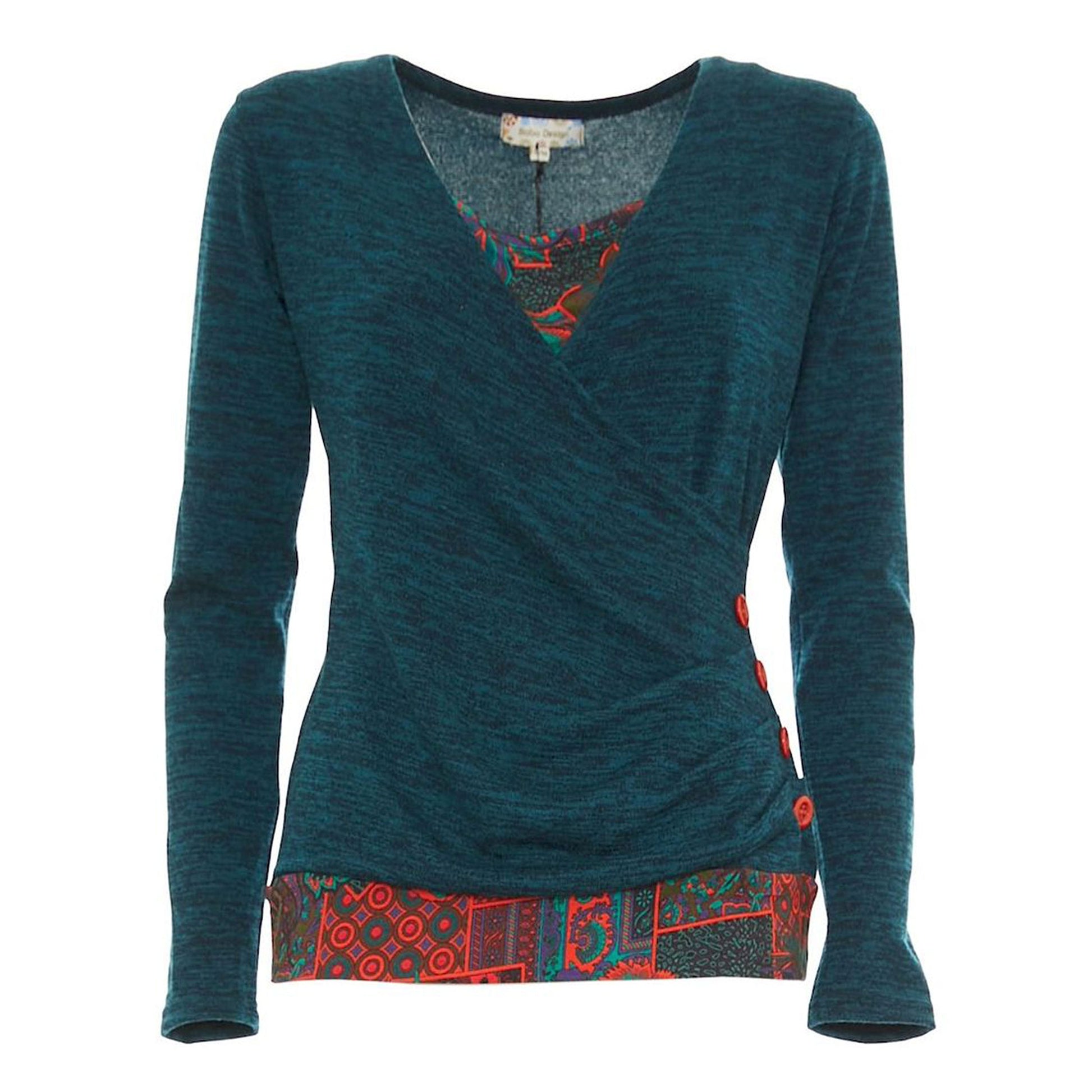 BABA Design - Maglietta doppia con finti bottoni laterali-Baba design-VIALESCARPE