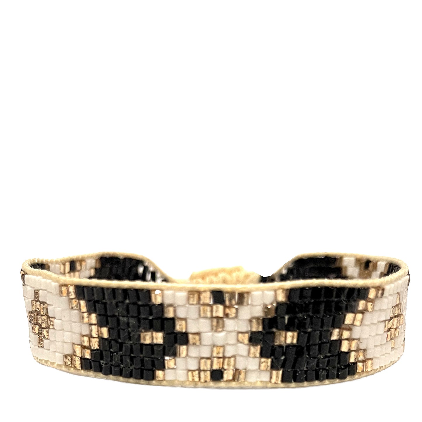 SURKANA Bracciali medi perline giapponesi black