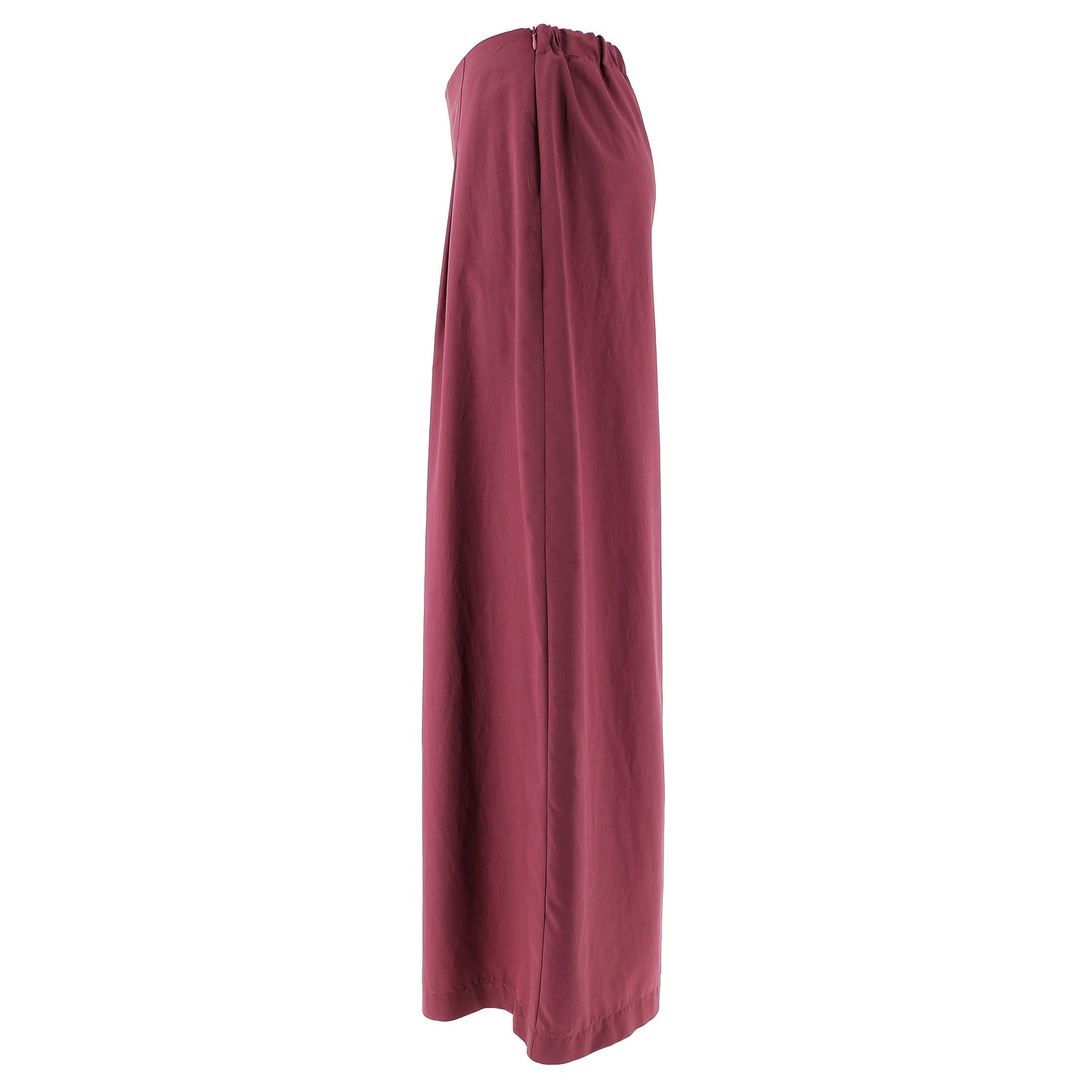 Karakorum Pantaloni Ofelia Bordeaux a Gamba Ampia con Pinces e Vita Elasticizzata