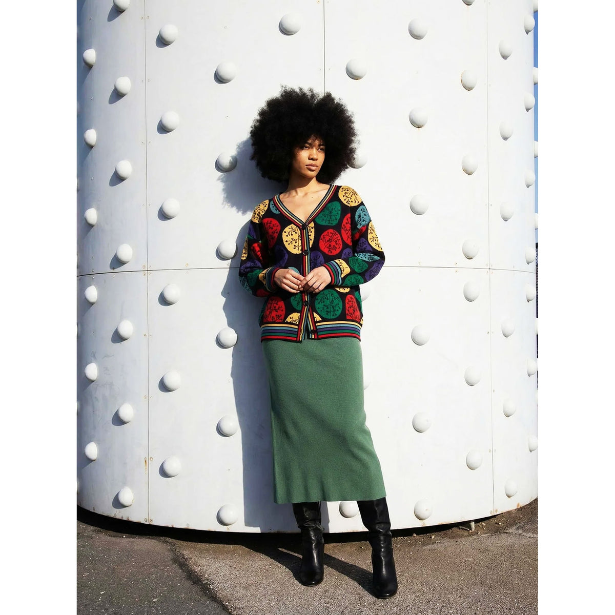 PEPALOVES Cardigan Rebeca Dots Nero Multicolor