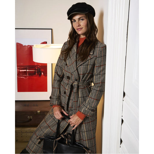 SURKANA - Trench in tessuto a spina di pesce-SURKANA-VIALESCARPE