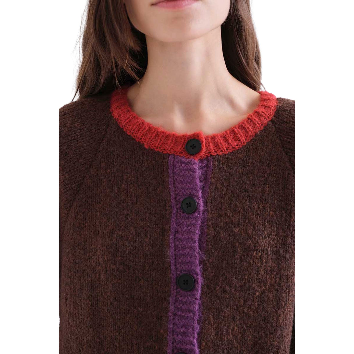 COMPAÑÍA FANTÁSTICA Cardigan in maglia marrone