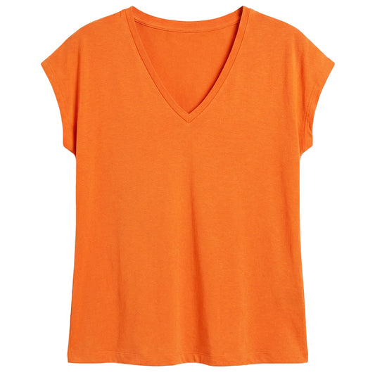 SURKANA T-shirt con collo a V Arancio