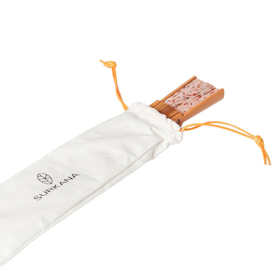 SURKANA Ventaglio stampato con cordoncino per appendere Arancio