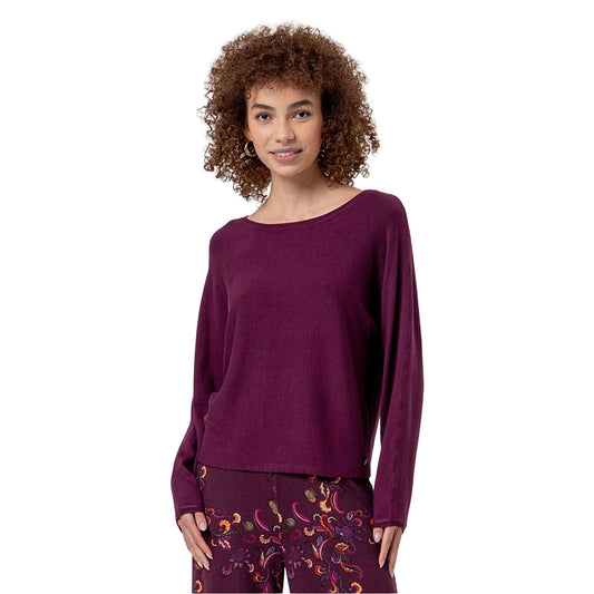 SURKANA Maglione in Maglia con Scollo a Barca Cherry