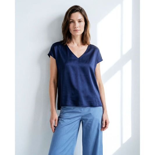 SURKANA Blusa con collo a V Blu-SURKANA-VIALESCARPE