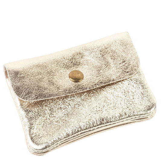 Borsa Pochette con Pattina e zip Pelle Laminata
