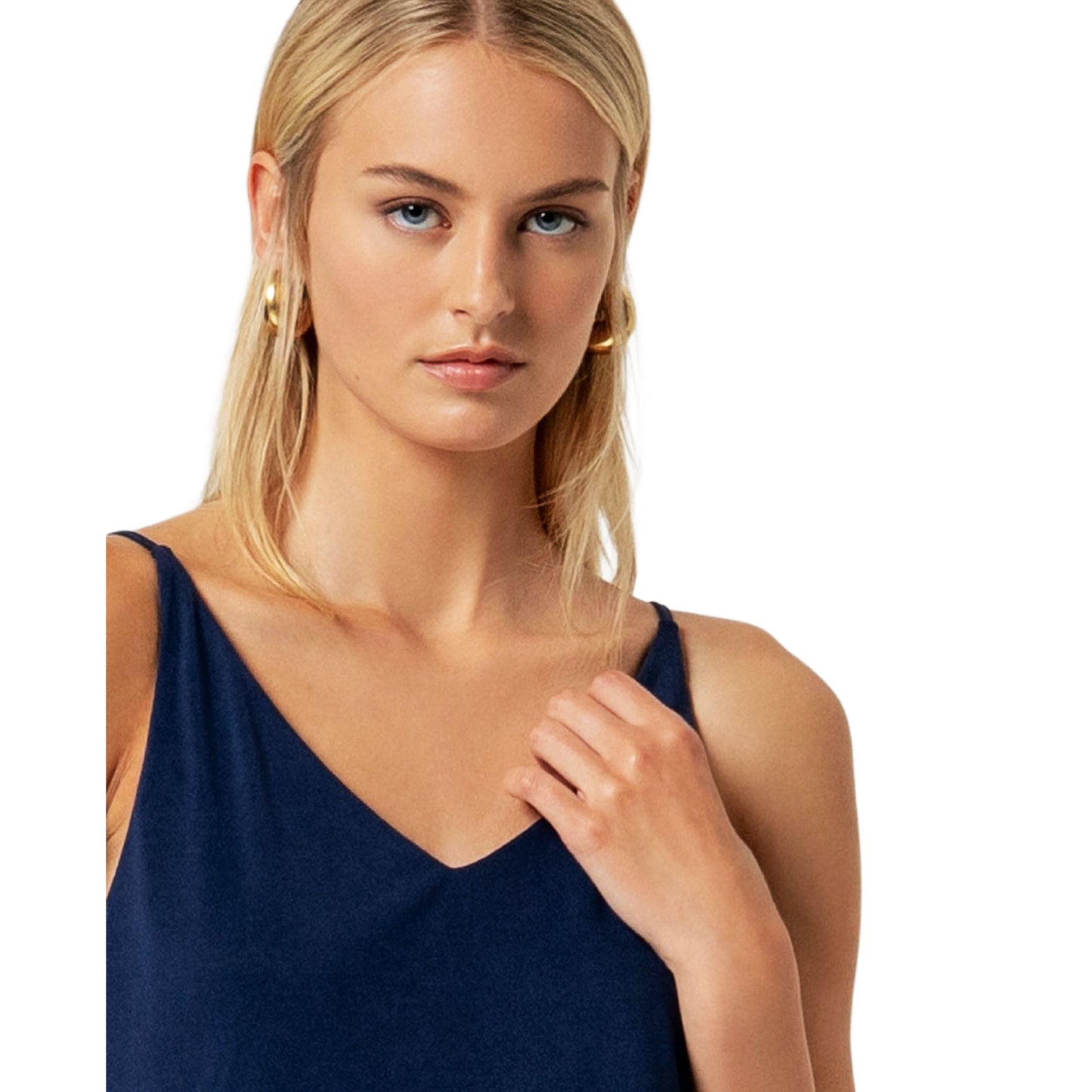 SURKANA Top a Spalline con Scollo a V Blu-SURKANA-VIALESCARPE