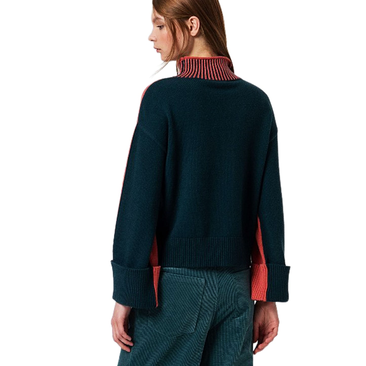 SURKANA - Maglia bicolore con collo perkins elasticizzato-SURKANA-VIALESCARPE