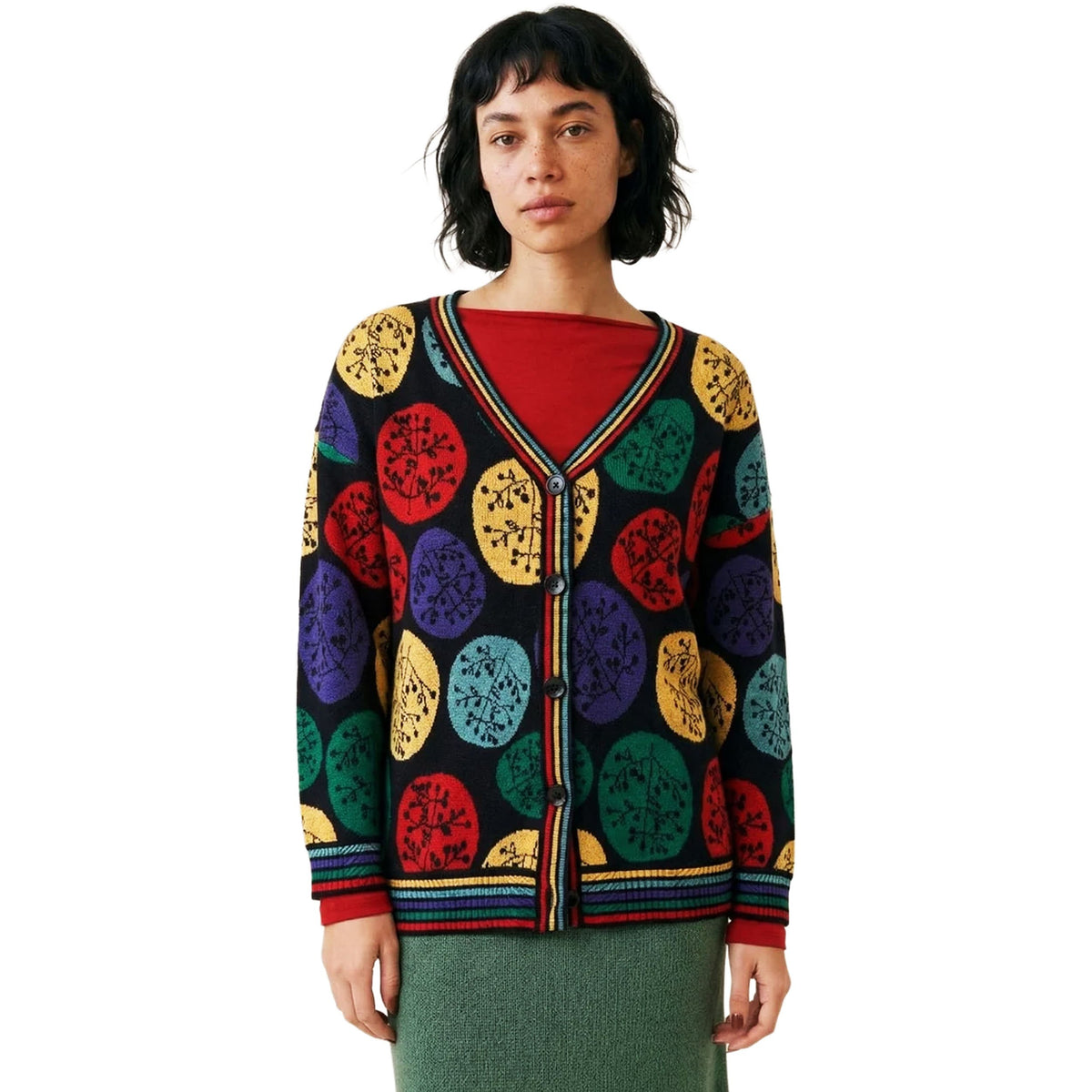 PEPALOVES Cardigan Rebeca Dots Nero Multicolor