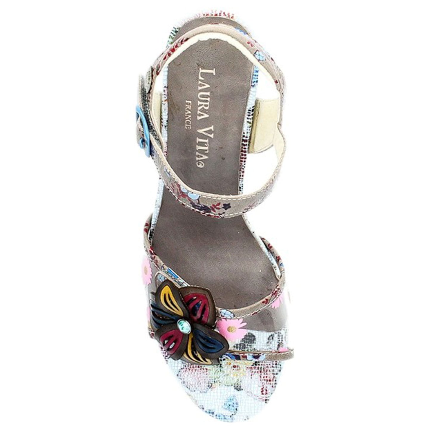 LAURA VITA Sandali LUCIAO08 Gris con tacco trasparente