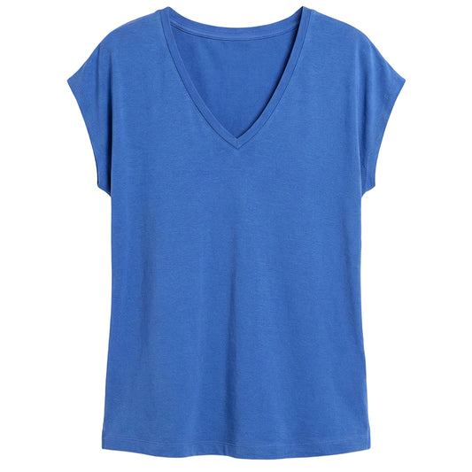 SURKANA T-shirt con collo a V Azzurro