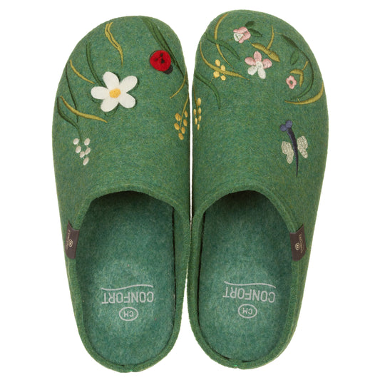 CONFORT - Ciabtte feltro con fiori-CALZAMUR-VIALESCARPE