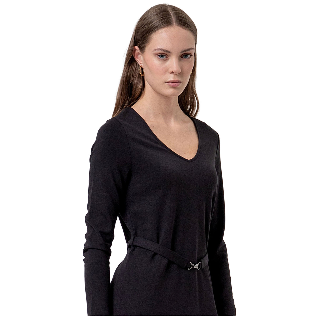 SURKANA Abito in Maglia con Cintura Nero
