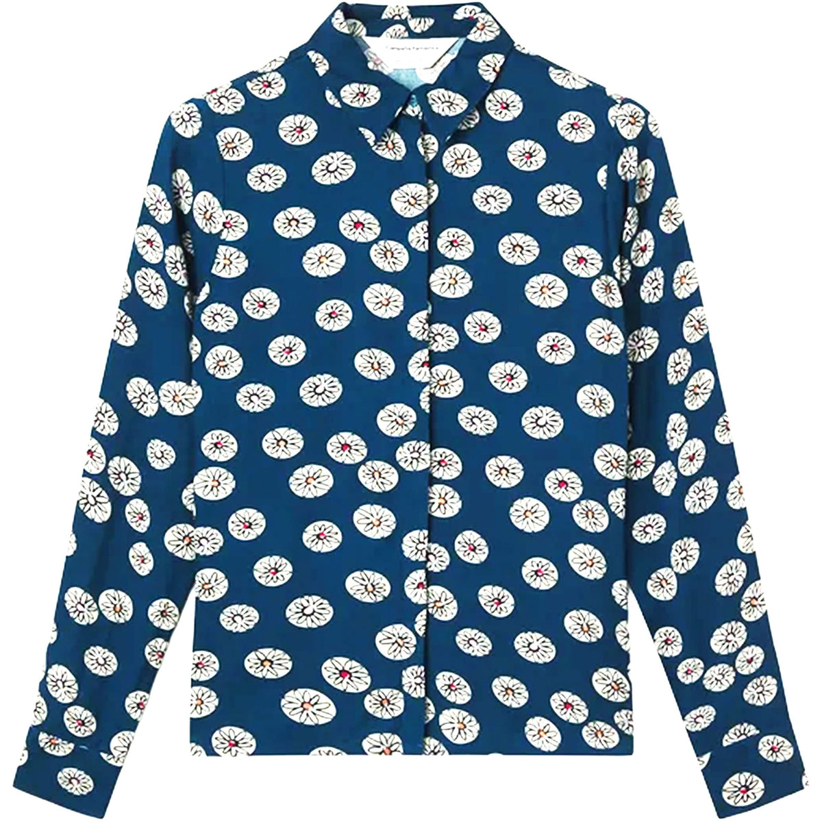 COMPAÑÍA FANTÁSTICA Camicia blu con stampa Carthamus