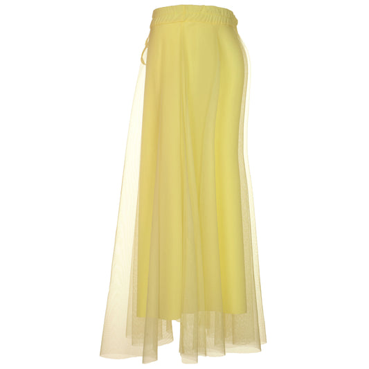 Gonna in tulle, cintura e coulisse in raso