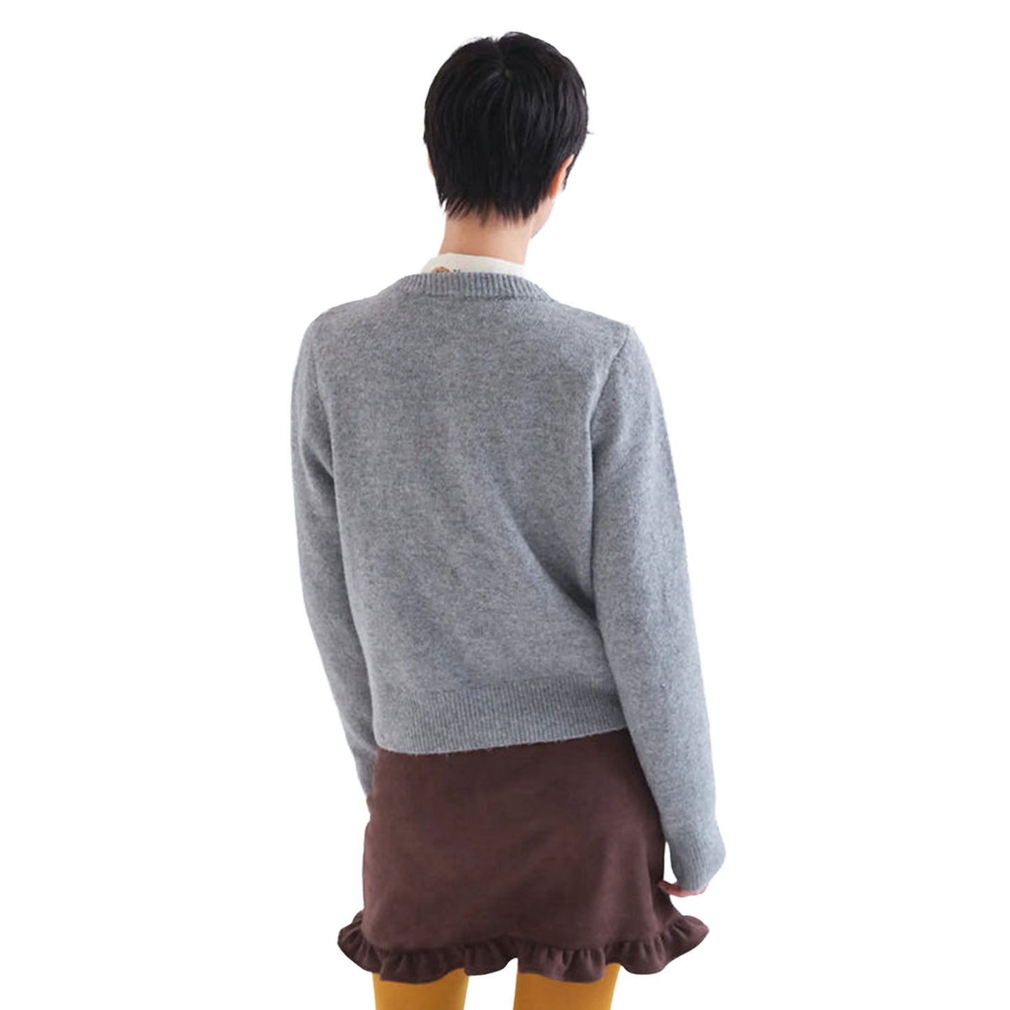 COMPAÑÍA FANTÁSTICA Cardigan grigio chiaro con bottoni verdi