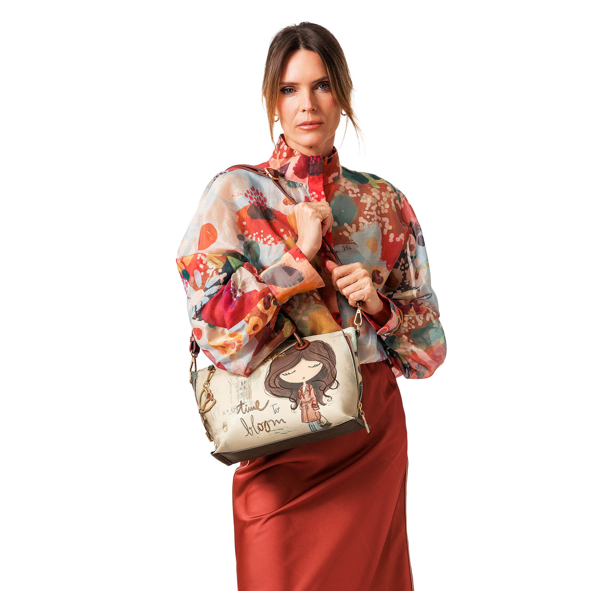 ANEKKE Borsa con manico corto e tracolla Tulip