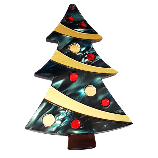 Spilla albero di Natale glitter