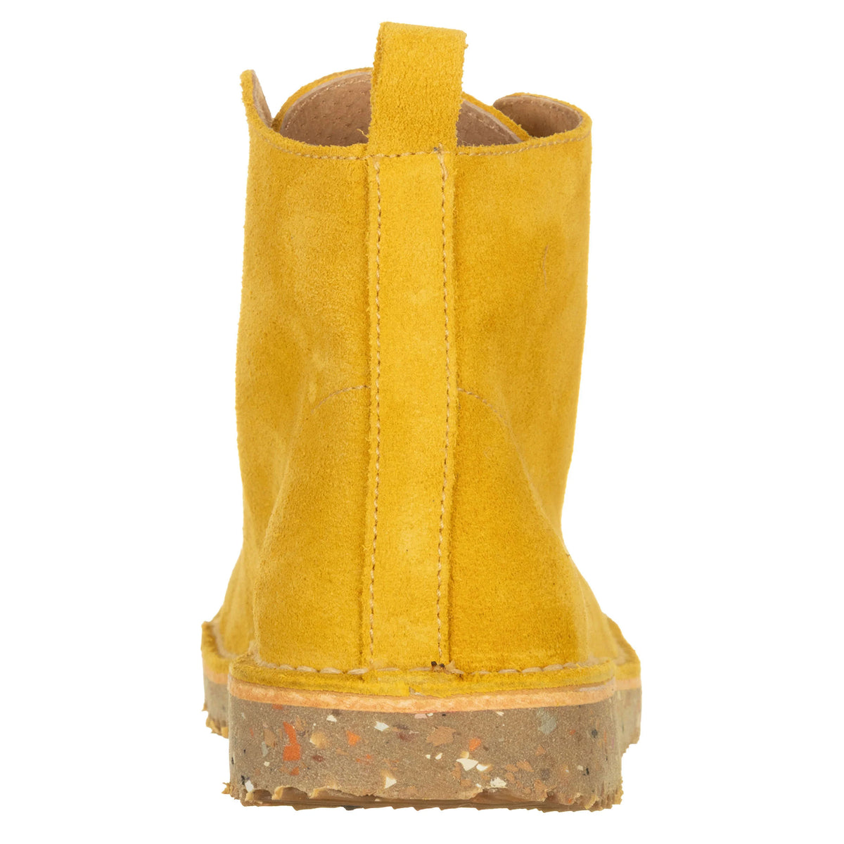 ATXA Yellow Suede Boots with Purple Laces