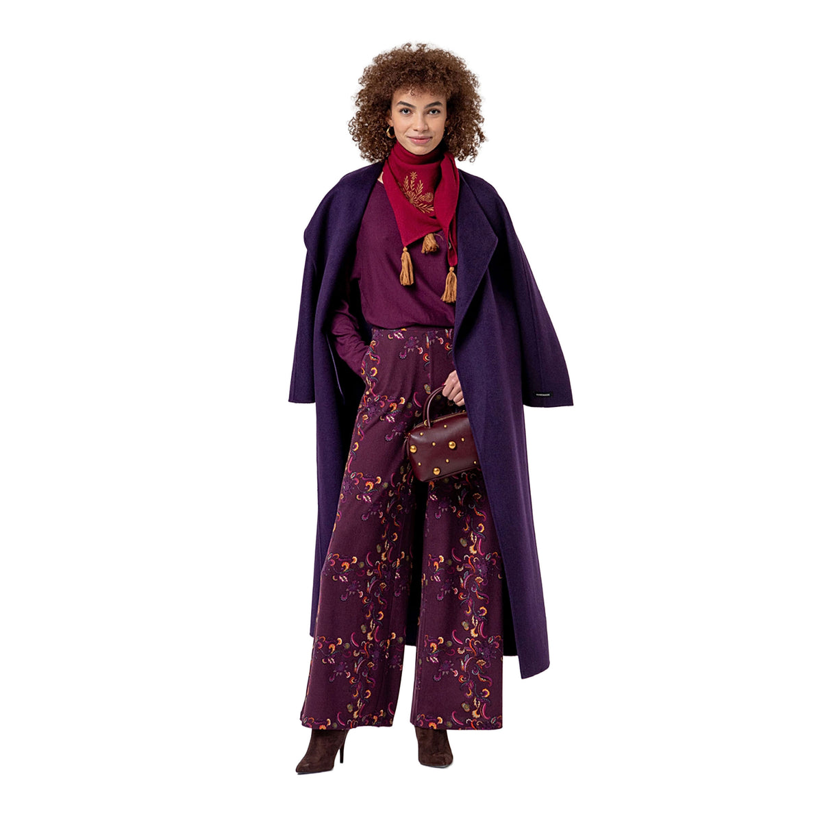 SURKANA Maglione in Maglia con Scollo a Barca Cherry