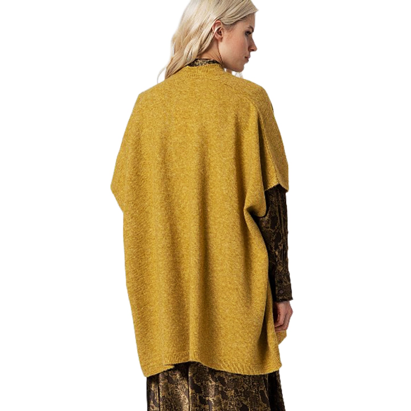 SURKANA - Poncho aperto in maglia con tasche-SURKANA-VIALESCARPE