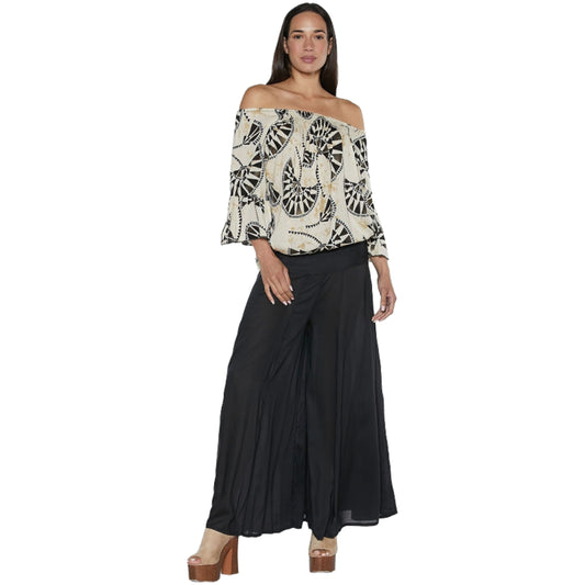 BABA DESIGN Pantaloni VISCOSE FLARE Sabbia
