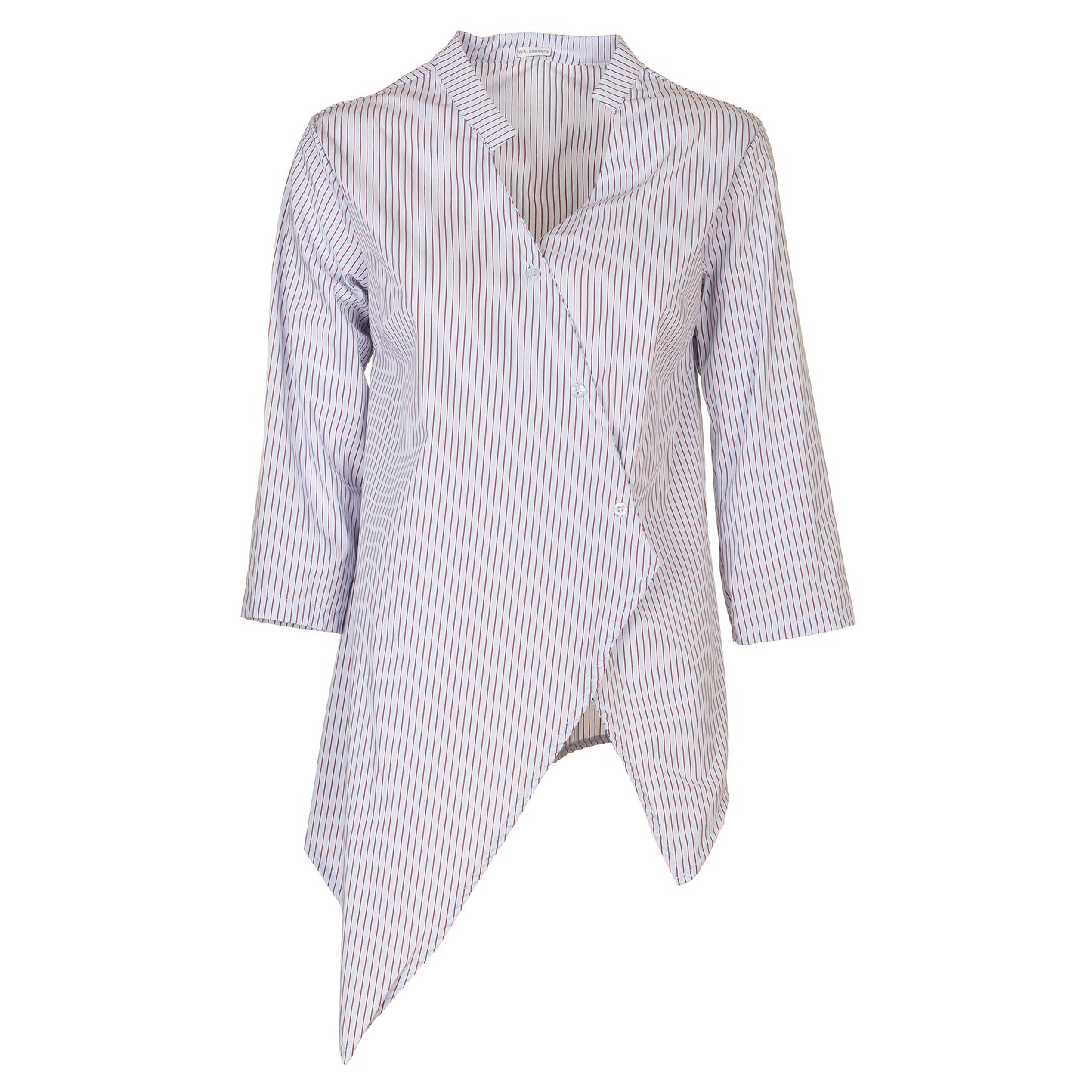 I4-DMCM337GRBO  Camicia asimmetrica in cotone a righe