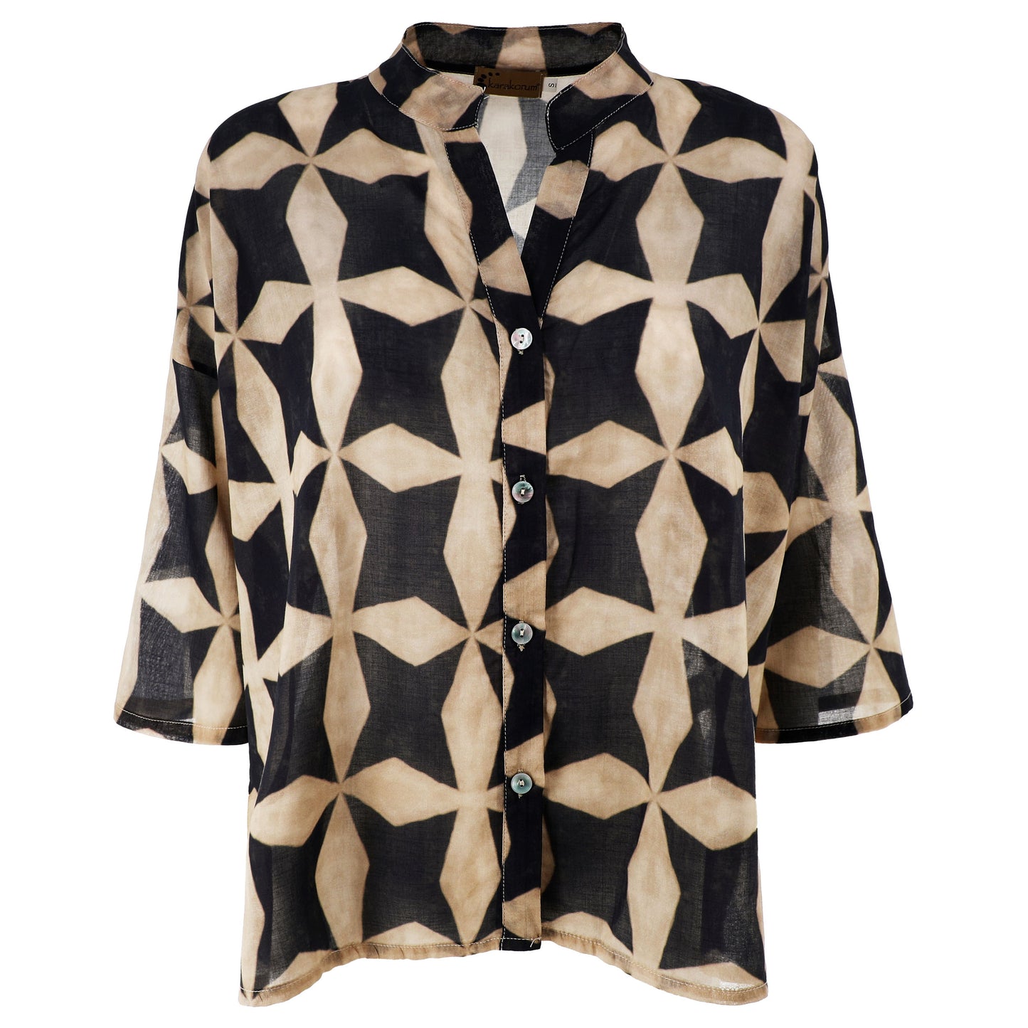 KARAKORUM Camicia TAYLOR Nero ed Ecru-KARAKORUM-VIALESCARPE