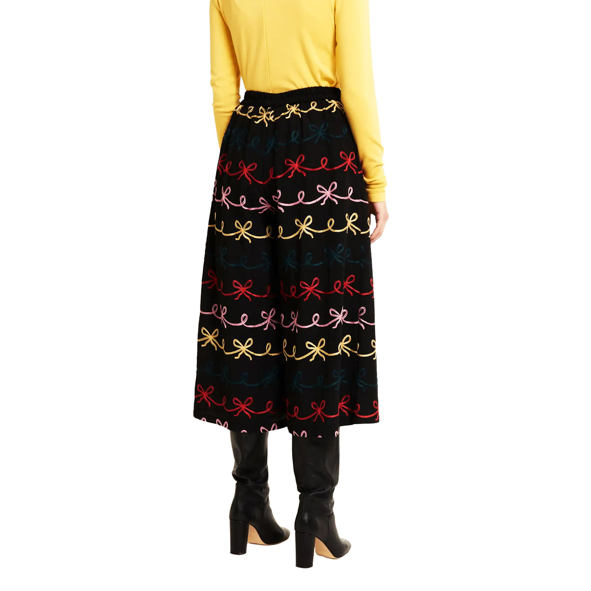 PEPALOVES Pantaloni cropped ricamati con lacci