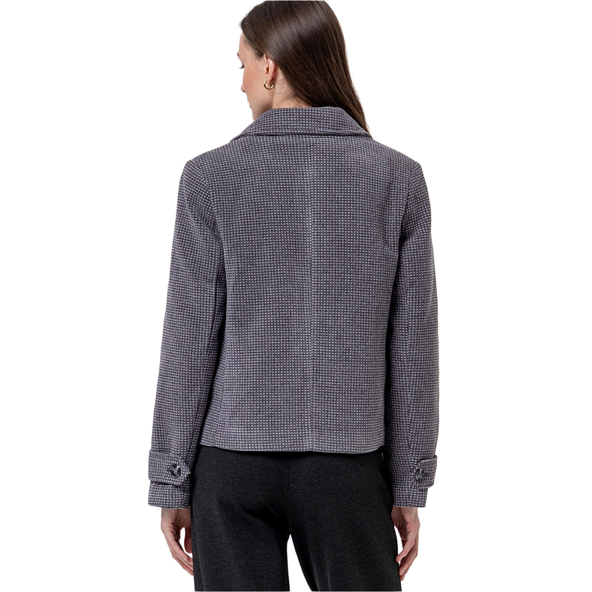 SURKANA Cappotto Corto Pied-de-Poule Grigio