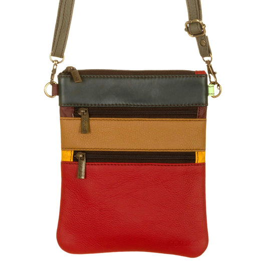 SORUKA Borsetta Maya liscia Rosso, Cognac, Grigio