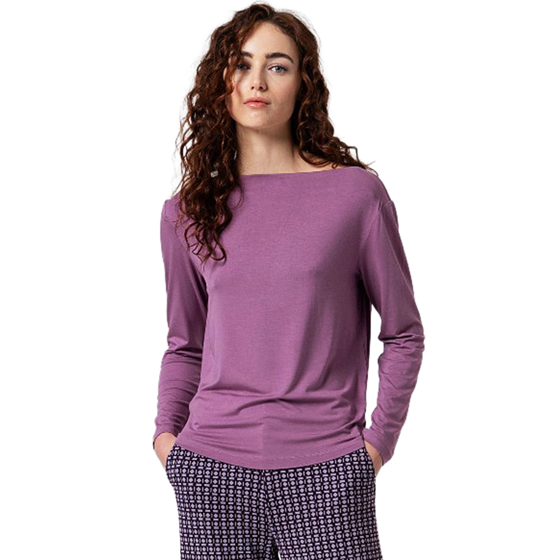 SURKANA - T-shirt con scollo a barca in viscosa di bambù-SURKANA-VIALESCARPE