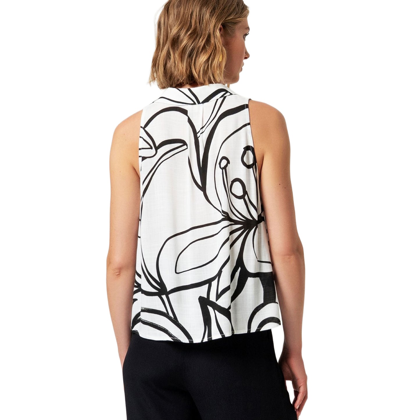 SURKANA Camicia senza maniche con stampa floreale grafica
