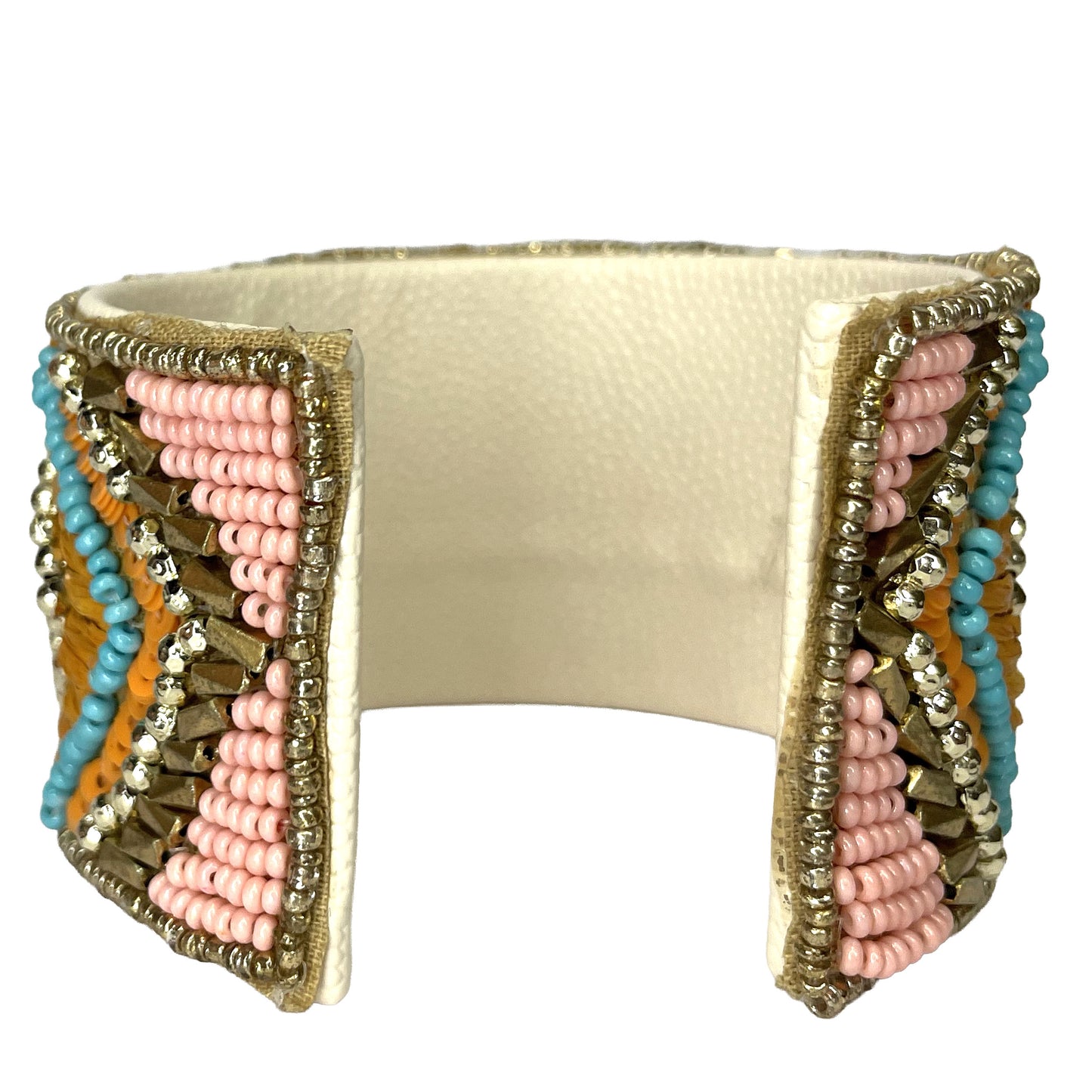 SURKANA Bracciale rigido boho ocra, turchese e sabbia