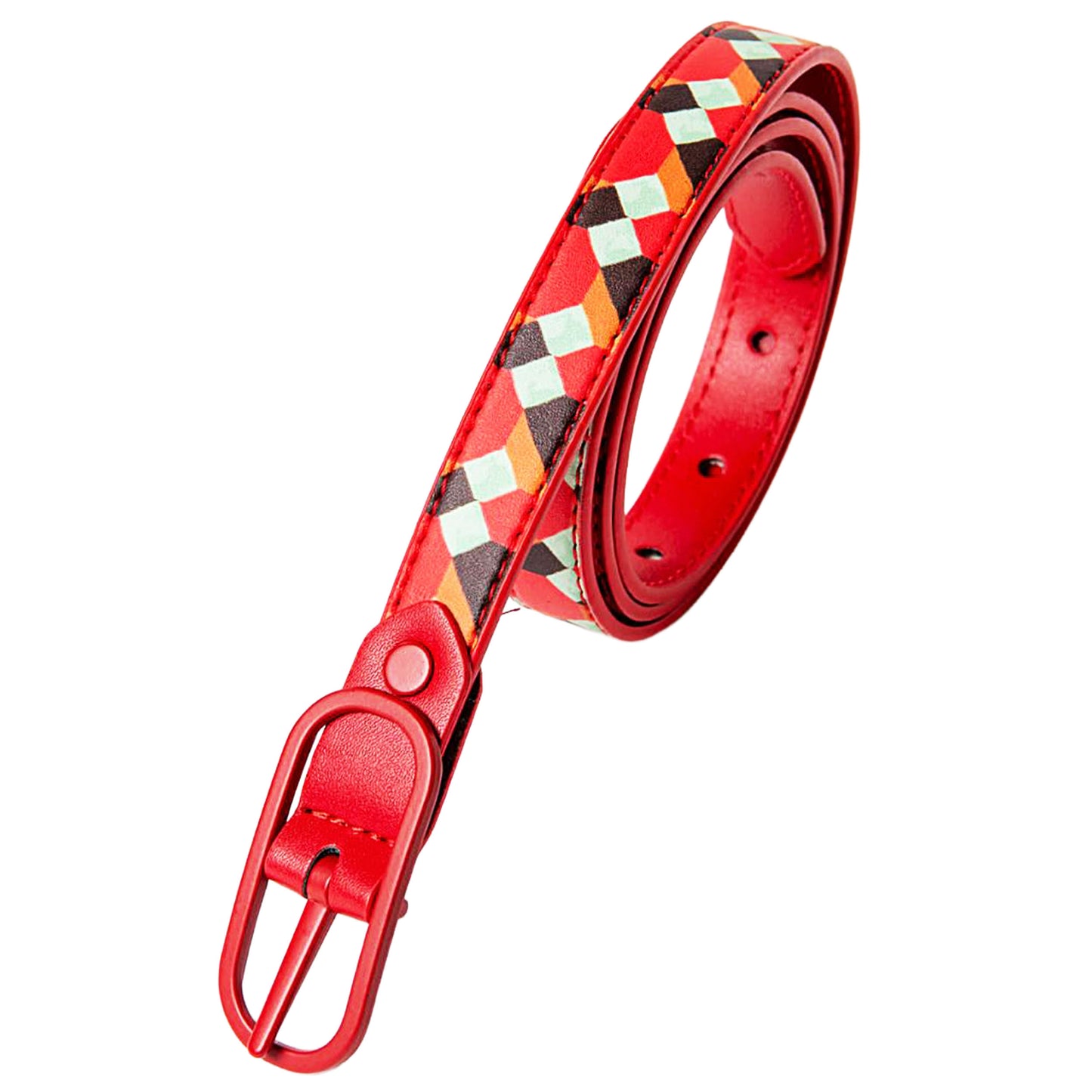 Surkana Cintura Reversibile Rossa e Fantasia