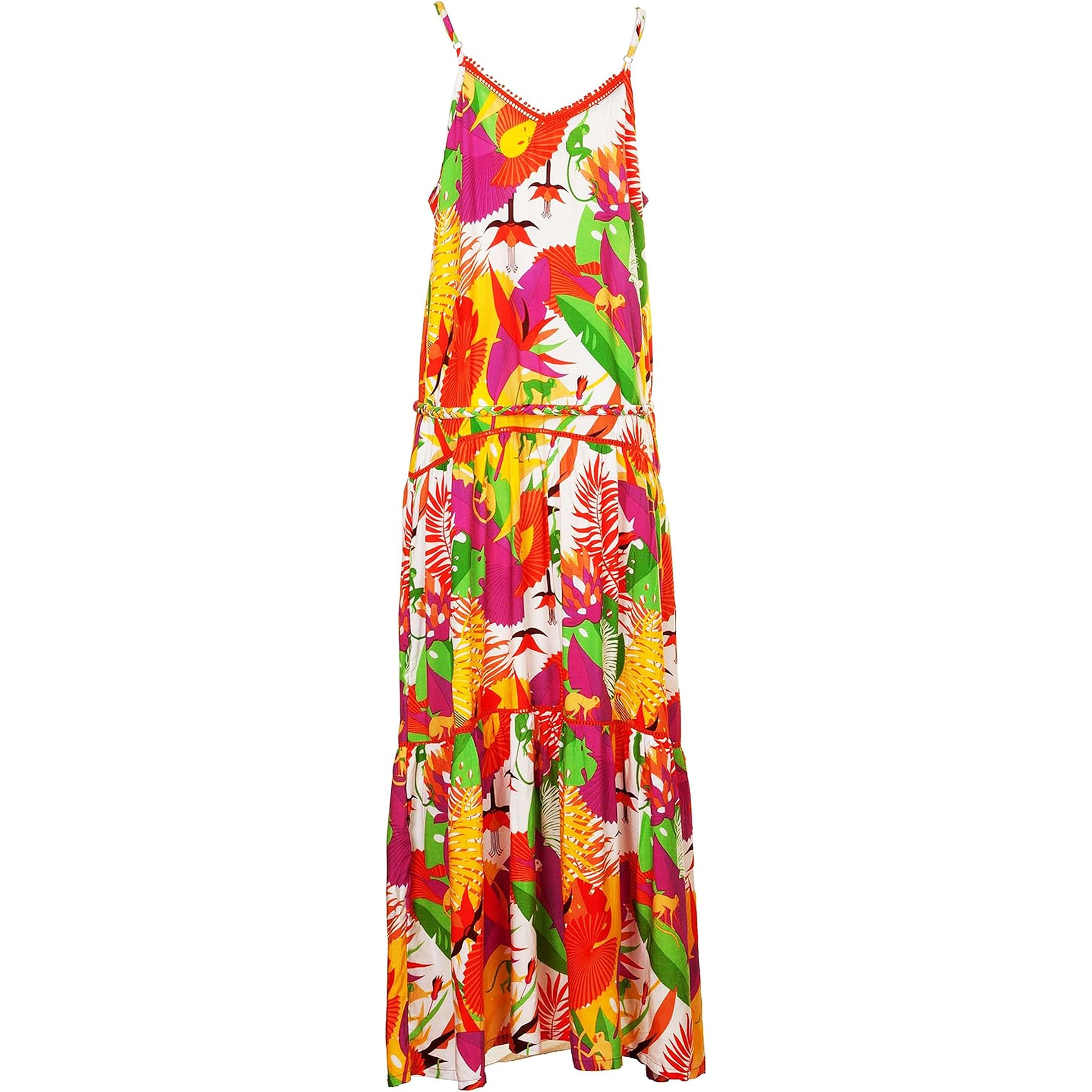 BABA DESIGN Abito lungo TROPICAL PAPAYA Arancio e Multi-Baba design-VIALESCARPE