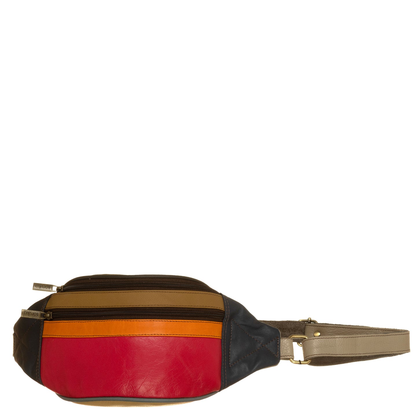 SORUKA Marsupio MOON liscio 047900L Shoking, Arancio, Tortora