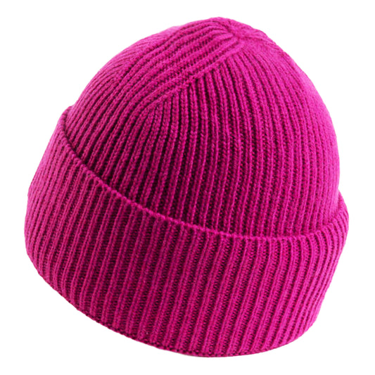 Berretto Lana Cashmere a Coste Rosa Vermiglio-GliARTiCOLiIL-VIALESCARPE