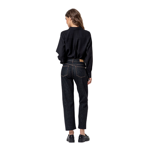 SURKANA Jeans Dritti con Orlo Sfilacciato Neri-SURKANA-VIALESCARPE