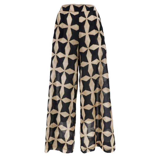 KARAKORUM Pantaloni TAYLOR Nero ed Ecru-KARAKORUM-VIALESCARPE