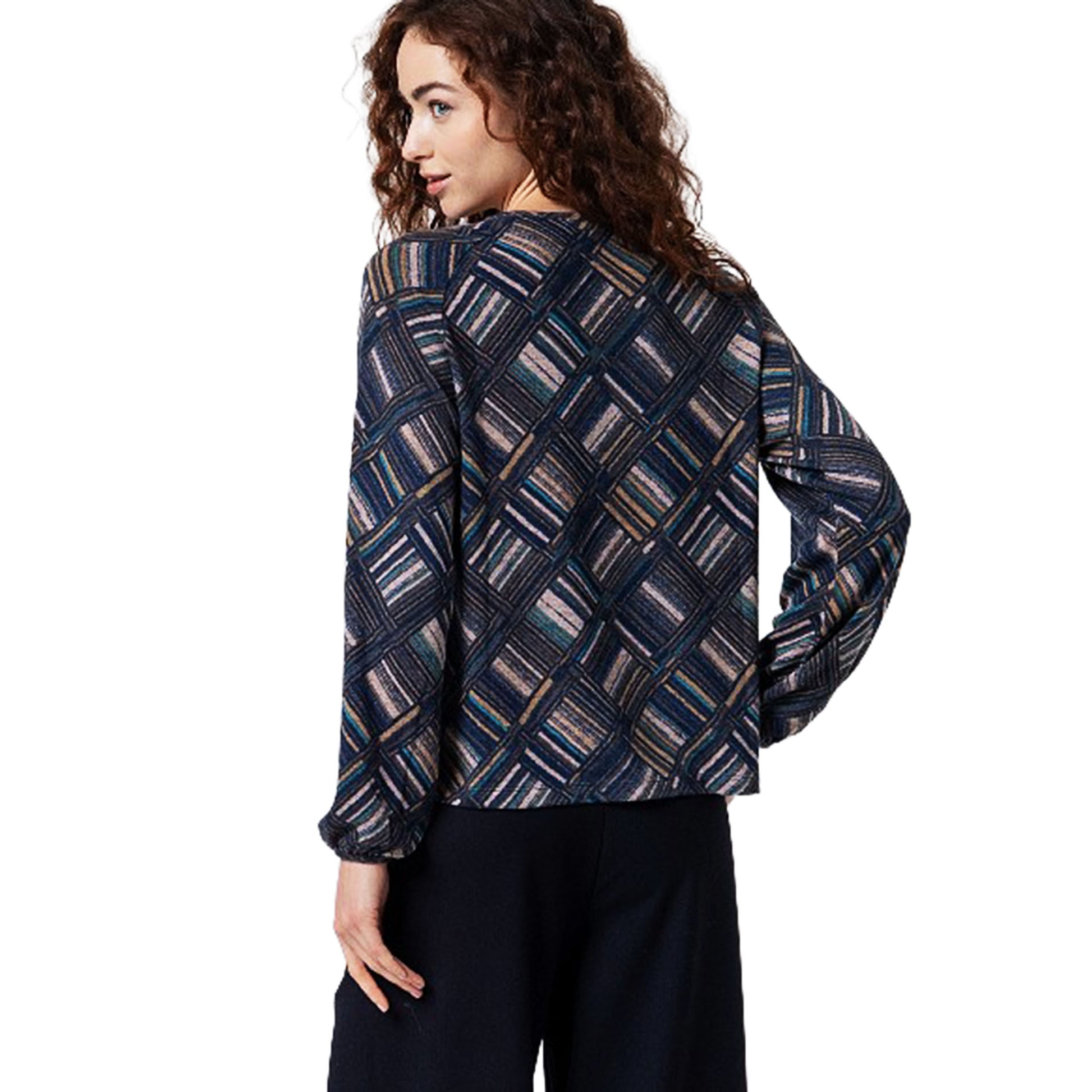 SURKANA - T-shirt geometrica con scollo a goccia-SURKANA-VIALESCARPE