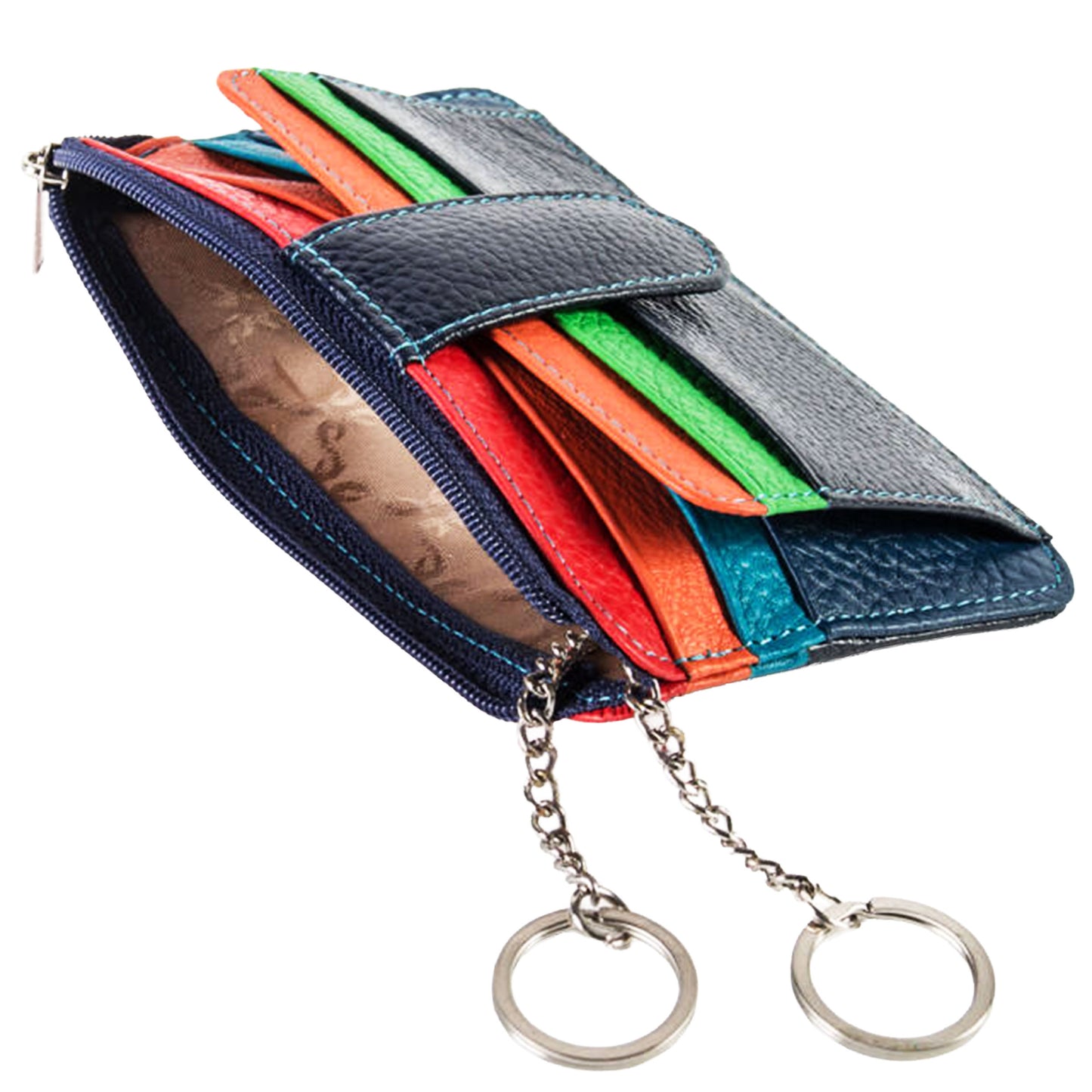 Portatessere Portaspicci Reuse Multicolor Blu in Pelle