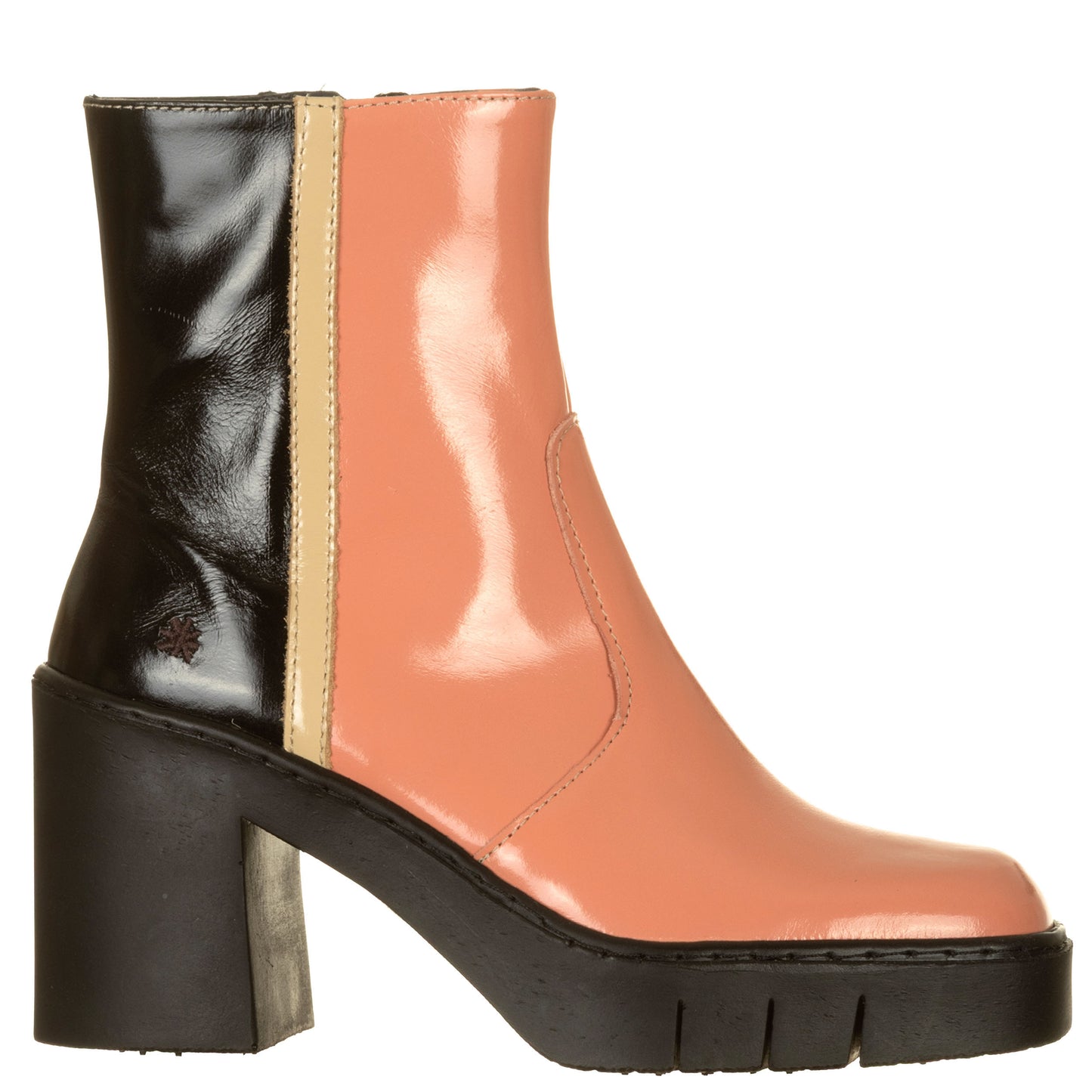ART Stivaletti Berna Nappa Skinny Rosa e Nero