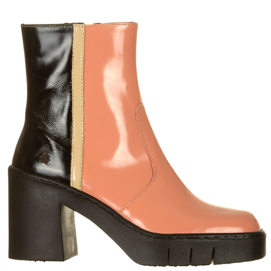 ART Stivaletti Berna Nappa Skinny Rosa e Nero