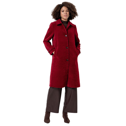 SURKANA Cappotto lungo in ciniglia Rosso Inglese