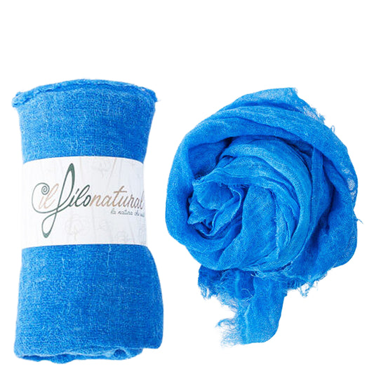 Scialle Foulard Pareo in Lino Oceano