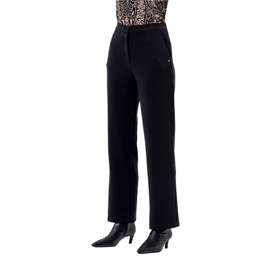 SURKANA Pantalone Dritto in Maglia di Modal Nero-SURKANA-VIALESCARPE